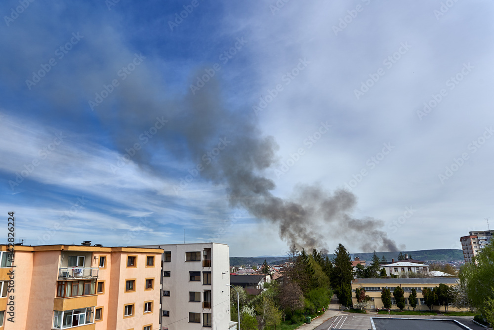 Fire in the residential area