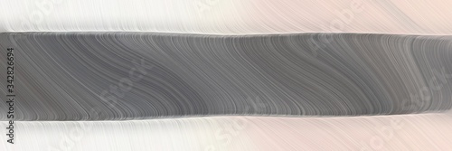 abstract surreal banner design with antique white, dim gray and dark gray colors. fluid curved flowing waves and curves