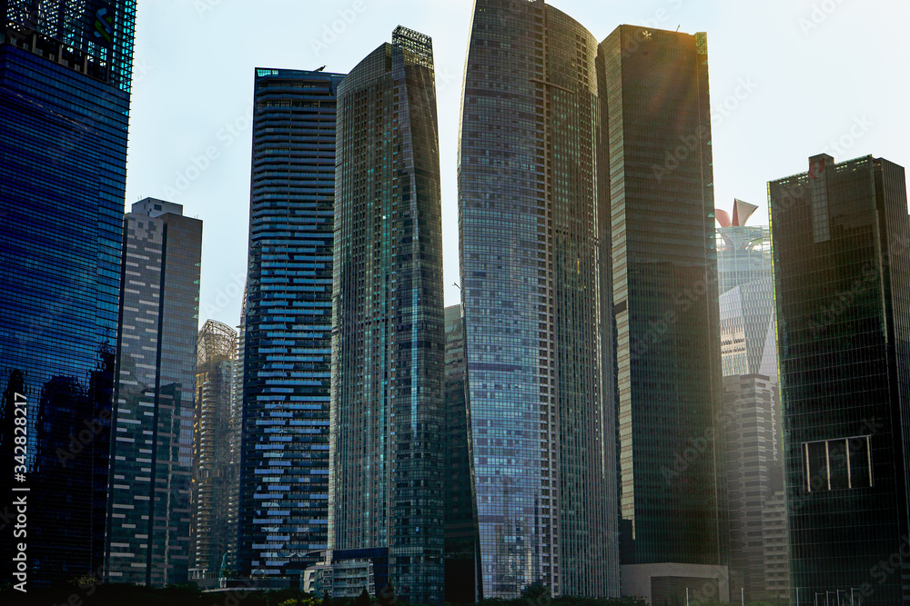 Photography of the Marina Bay-Financial Centre. Singapore.