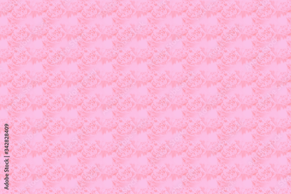Floral seamless carnation flowers pattern. Light pink background