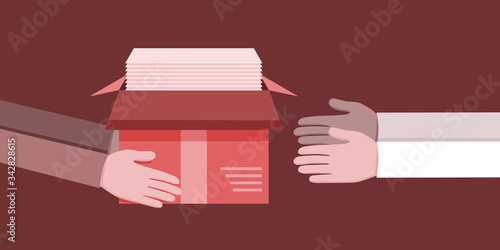 coronavirus or covid-19 makes everyone at home. package online are the best and safest choice.
Illustration about delivery package.