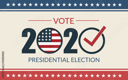 Presidential election 2020. United States election vote banner. Vector Illustration.