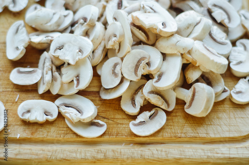 background of sliced mushrooms