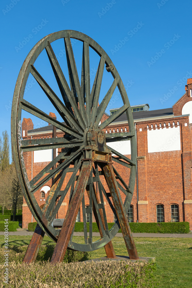 Alte Seilscheibe, Zeche Waltrop, Route der Industriekultur, Ruhrgebiet, Deutschland Alte Seilscheibe, Zeche Waltrop, Route der Industriekultur, Ruhrgebiet, Deutschland