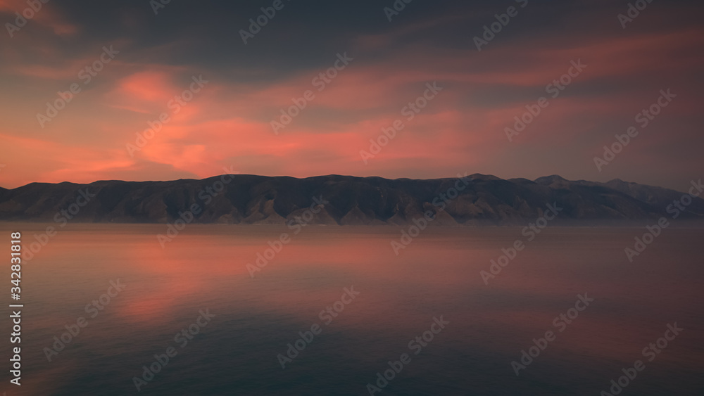 corfù island amazing sunset colors