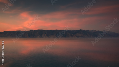 corf   island amazing sunset colors