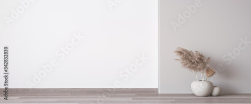Stylish white modern living room interior, home decor
