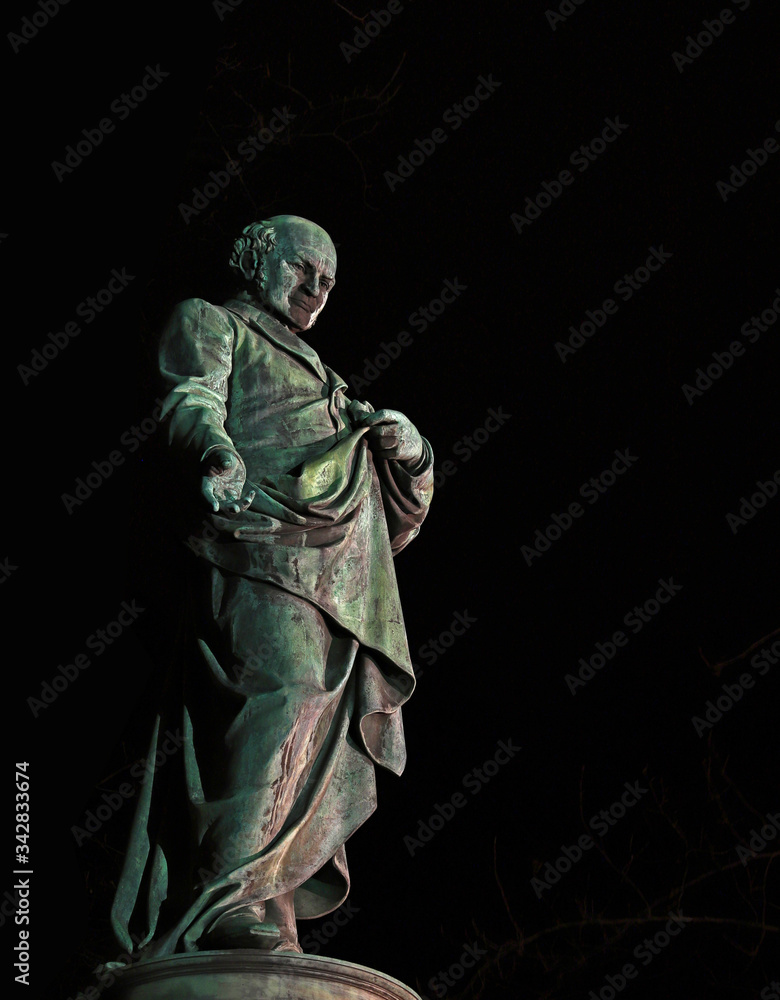 statue of Adalbert Lanna in Ceske Budejovice statue of Adalbert Lanna in Ceske Budejovice