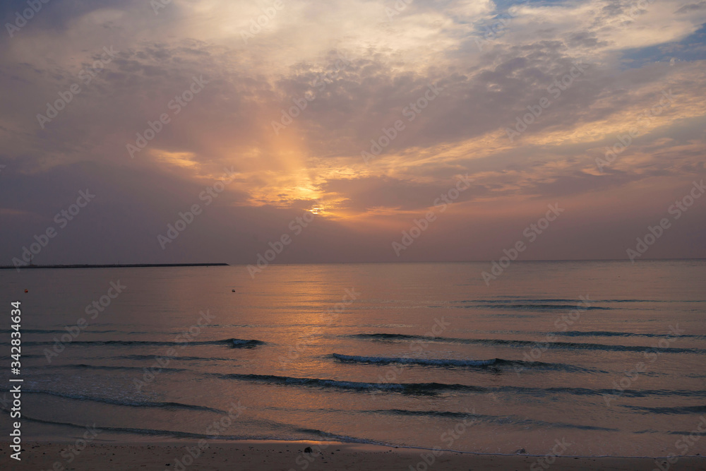 Fototapeta premium UAE, landscape sea, sunset