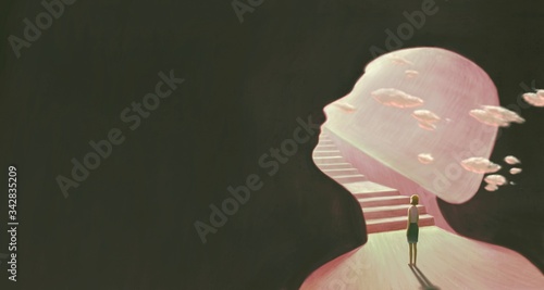 Fototapeta Naklejka Na Ścianę i Meble -  Hope and success concept surreal painting