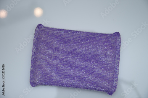 purple kitchen sponge, detail, background
