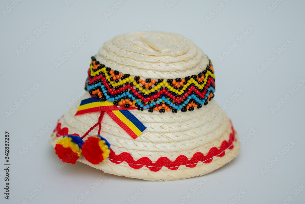 romanian traditional straw hat in Maramures,ROMANIA romanian traditional straw hat in Maramures,ROMANIA