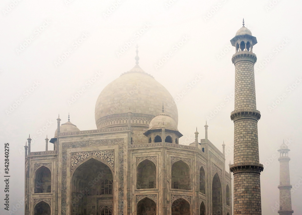 A foggy day at Taj Mahal, Agra, India