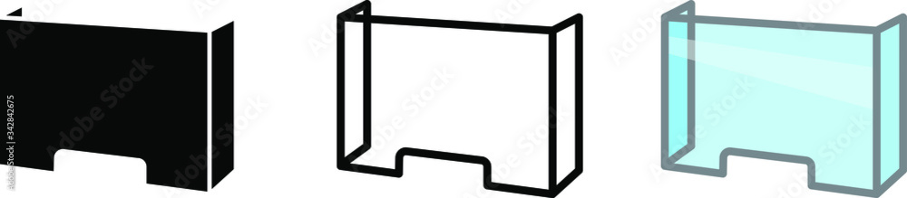 Counter Protector Barrier icon, Cashier Guard icon Counter Protector Barrier icon, Cashier Guard icon