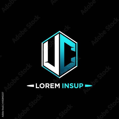 VC initial hexagon logo monogram designs modern templates .