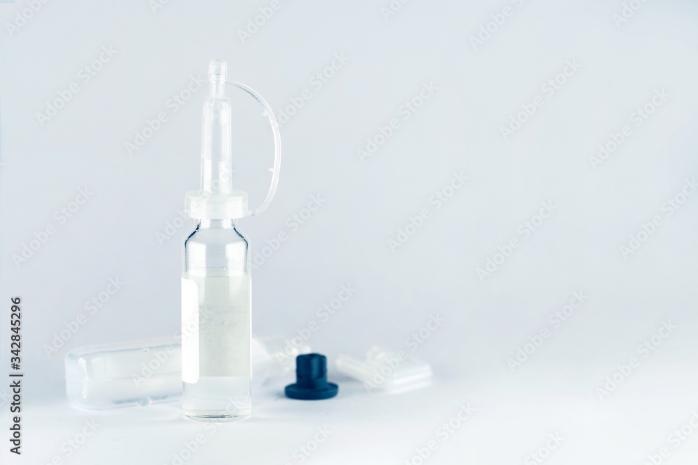Drops in the nose, nasal solution, prevention of flu and colds, medical background Drops in the nose, nasal solution, prevention of flu and colds, medical background