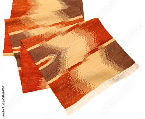 Fotografie Old, modern Persian Colourful Arabesque and handmade carpet, rug gelim and gabbeh with pattern