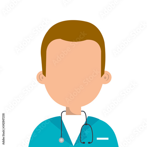 male paramedic avatar isolated icon vector illustration design