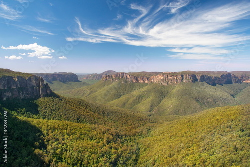 Grose Valley views from Govetts Leap Lookout, Blue Mountains National Park, New South Wales, Australia photo