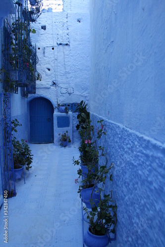 calles azules de Chefchaouen, Marruecos