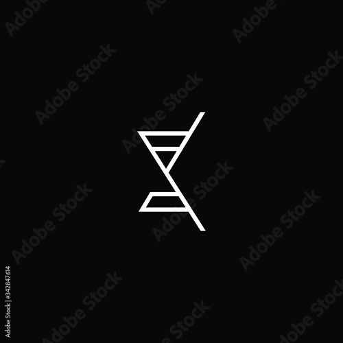 Minimal elegant monogram art logo. Outstanding professional trendy awesome artistic SK KS initial based Alphabet icon logo. Premium Business logo White color on black background photo