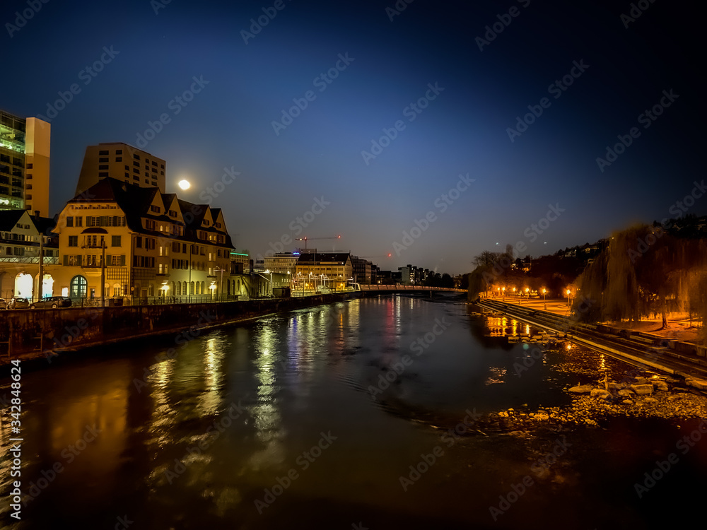 river at night