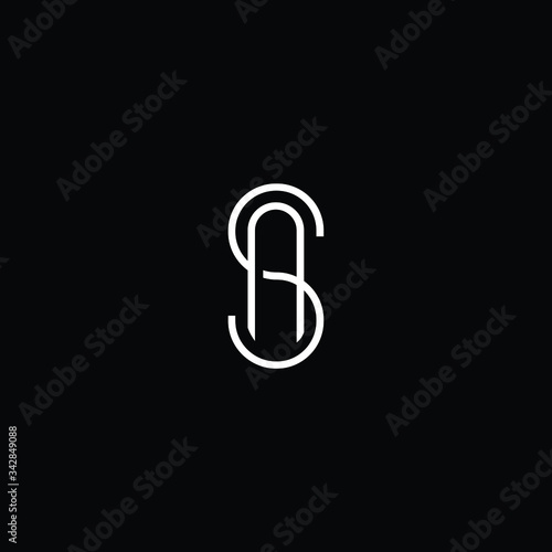 Minimal elegant monogram art logo. Outstanding professional trendy awesome artistic AS SA initial based Alphabet icon logo. Premium Business logo White color on black background photo