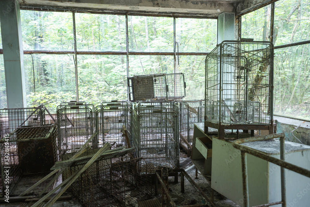Inside abandoned shop in Pripyat