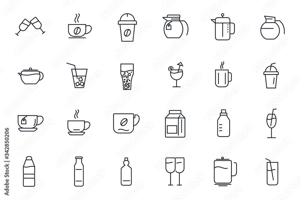 set drinks icon template for graphic and web design collection. drinks pack symbol logo vector illustration set drinks icon template for graphic and web design collection. drinks pack symbol logo vector illustration