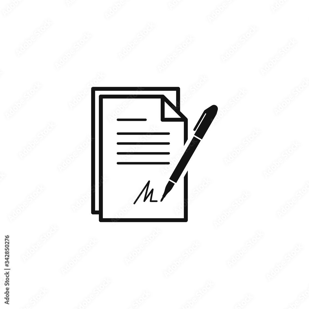 Contract icon flat vector illustration Contract icon flat vector illustration