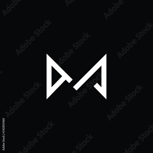 Minimal elegant monogram art logo. Outstanding professional trendy awesome artistic M DM MD initial based Alphabet icon logo. Premium Business logo White color on black background