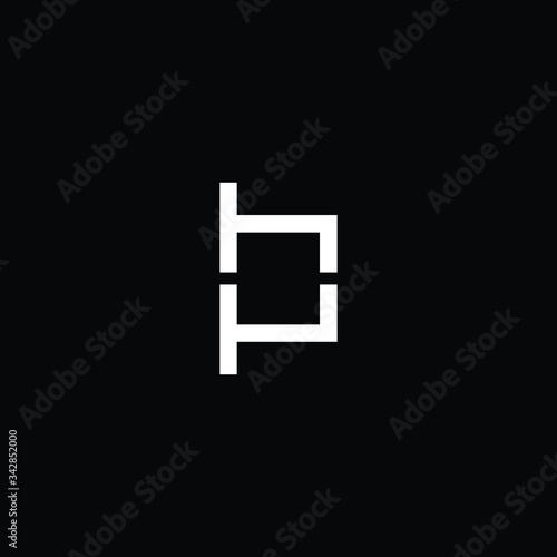 Minimal elegant monogram art logo. Outstanding professional trendy awesome artistic HP PH initial based Alphabet icon logo. Premium Business logo White color on black background