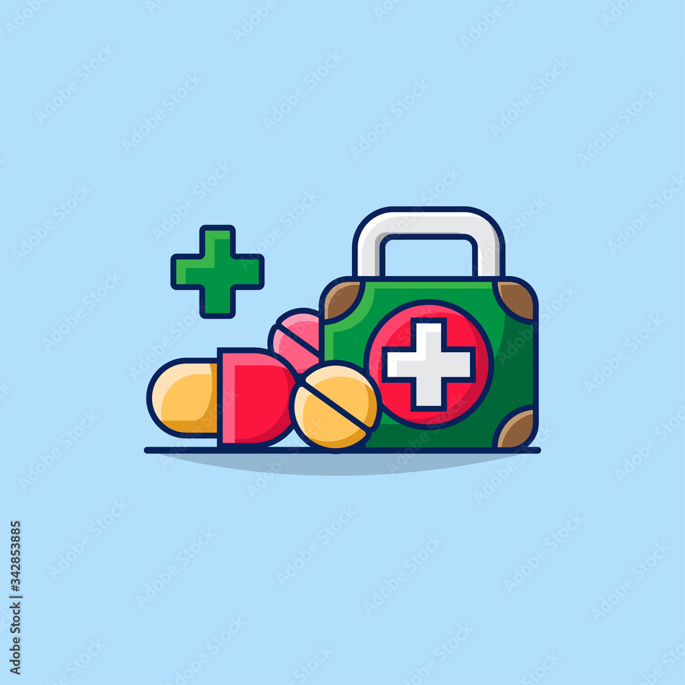 Obraz premium Illustration Vector Graphic of First Aid Concept Icon.. Perfect for Healthy Posters and Presentations