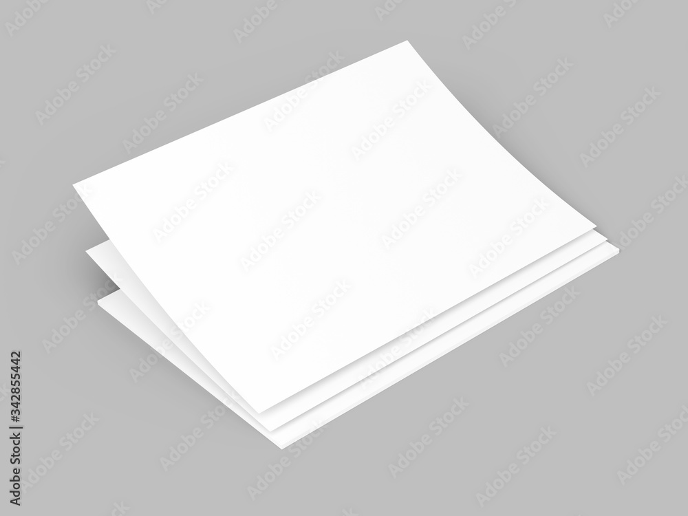 Empty paper sheets in A4 format. Ream of white paper.