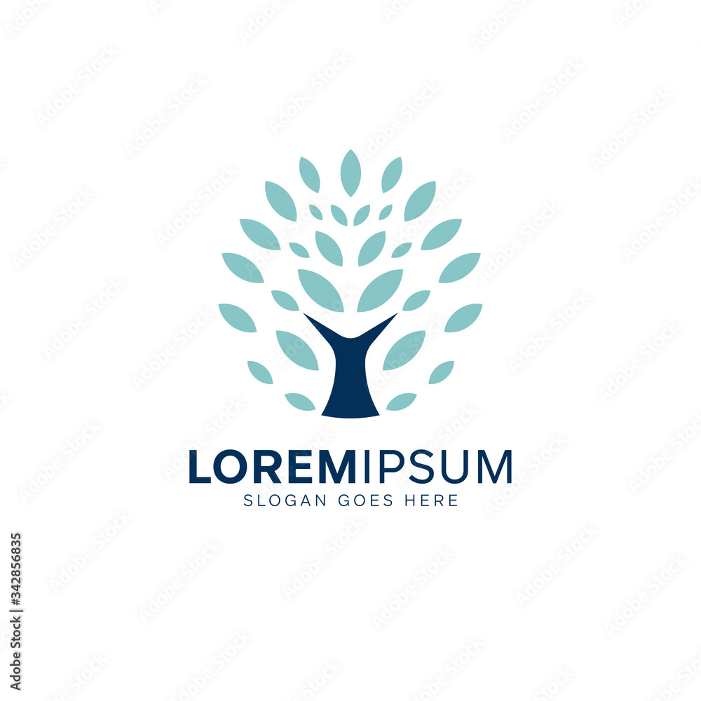 Tree with Blue leaves vector Logo Tree with Blue leaves vector Logo