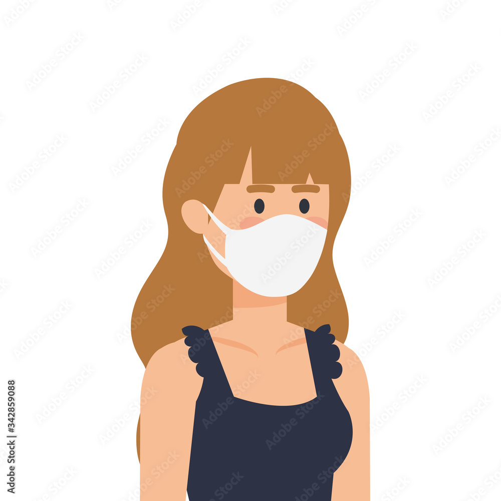 young woman using face mask isolated icon vector illustration design young woman using face mask isolated icon vector illustration design