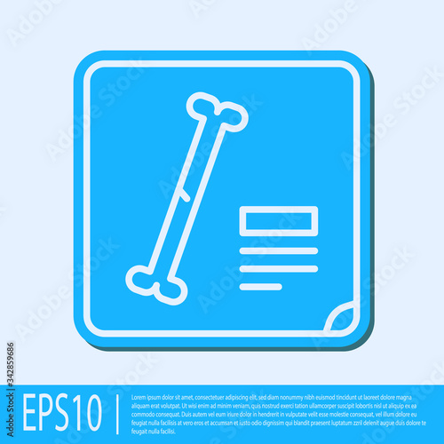 Blue line X-ray shots icon isolated on grey background. Vector Illustration