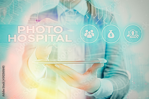 Text sign showing photo Hospital. Business photo text unique Applied Art of Medical Institution and Practice photo