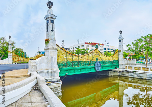 The picturesque Makkhawan Rangsan Bridge, Bangkok, Thailand photo