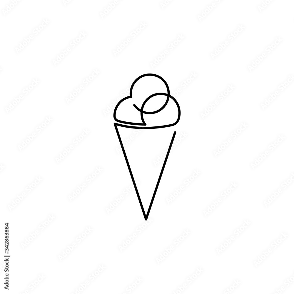 ice cream one line icon on white background ice cream one line icon on white background