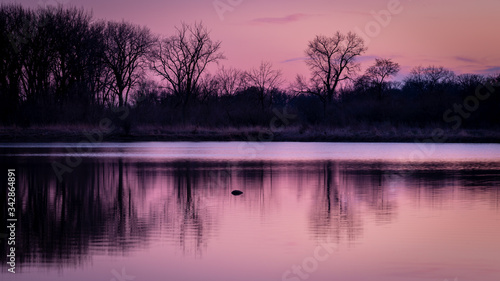 evening light over a lake