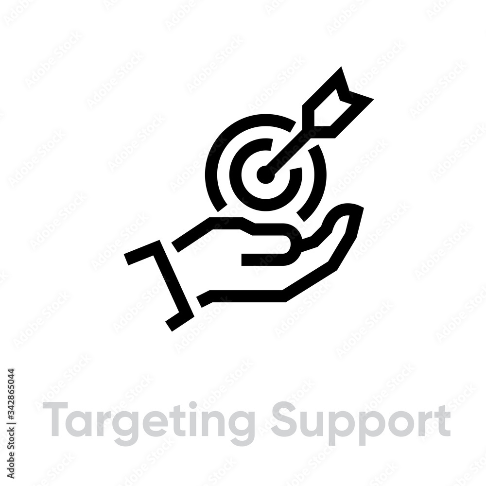 Targeting Support Target Business icon. Editable line vector. Targeting Support Target Business icon. Editable line vector.