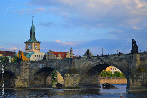 Charles bridge on the Vltava river
