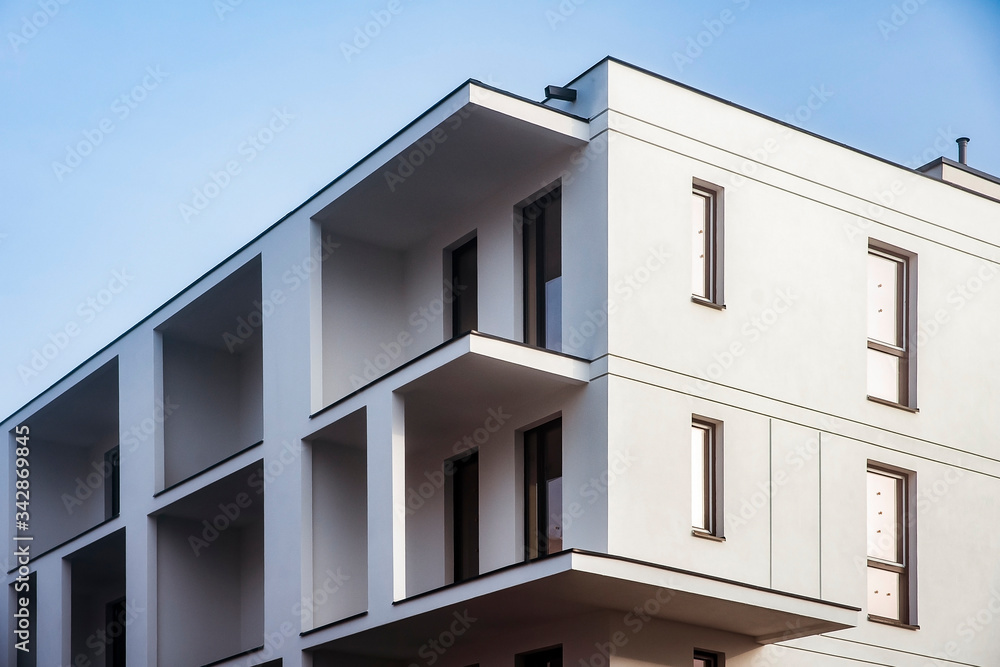 Modern apartment building under construction