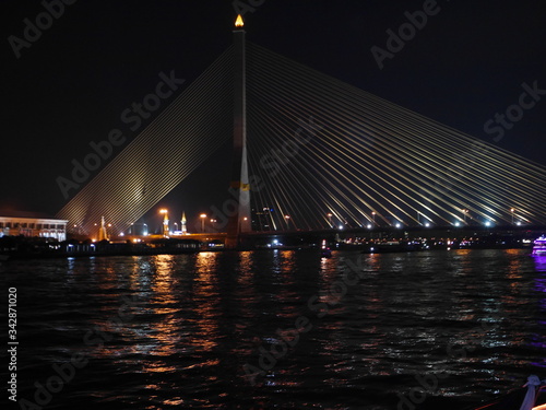 Sunset river Bridge Bangkok bridge 