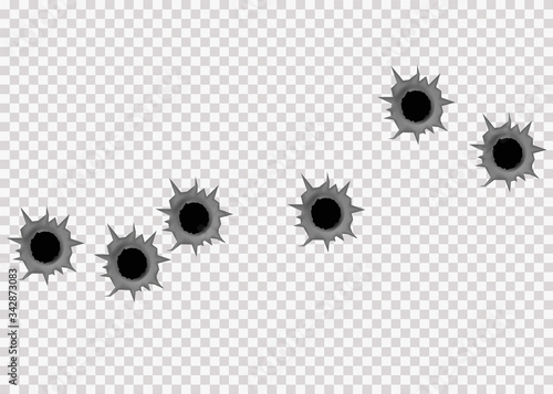 Realistic bullet holes.