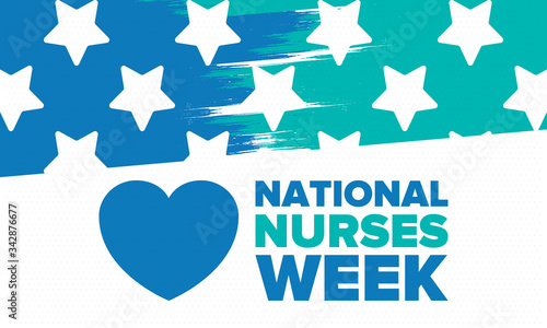 National Nurses Week. Thank you nurses. Medical and health care concept. Fighters against viruses and diseases. In honour of the doctors. Celebrated annual in United States. Vector illustration poster