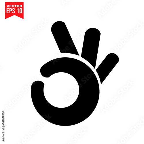 peace sign with hand vector icon symbol Flat vector illustration for graphic and web design.