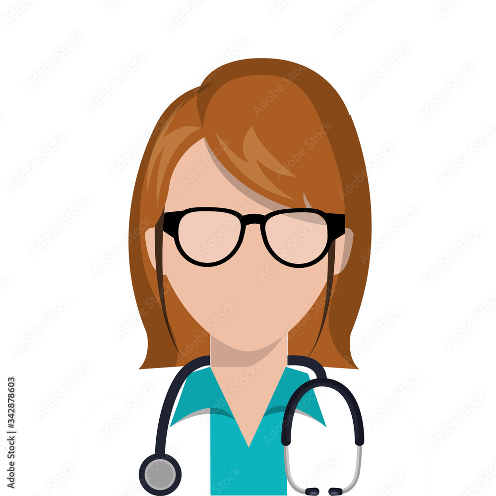 doctor female with stethoscope and eyeglasses vector illustration design doctor female with stethoscope and eyeglasses vector illustration design