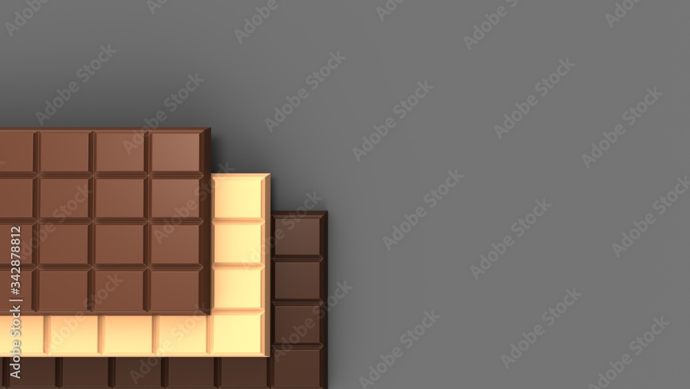Chocolate bar frame with place for text. 3D-rendering. Chocolate bar frame with place for text. 3D-rendering.